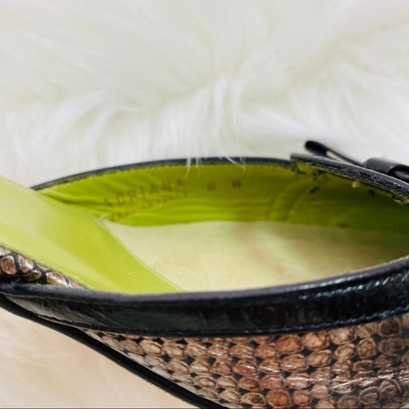 Cavallini Silver Reptile Print Pointed Toe Heels 8 - Picture 6 of 7